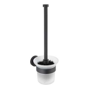 WENKO 24243100-WC tualetes birste BOSIO BLACK 10x35 cm nerūsējošais tērauds/sudraba/satīna