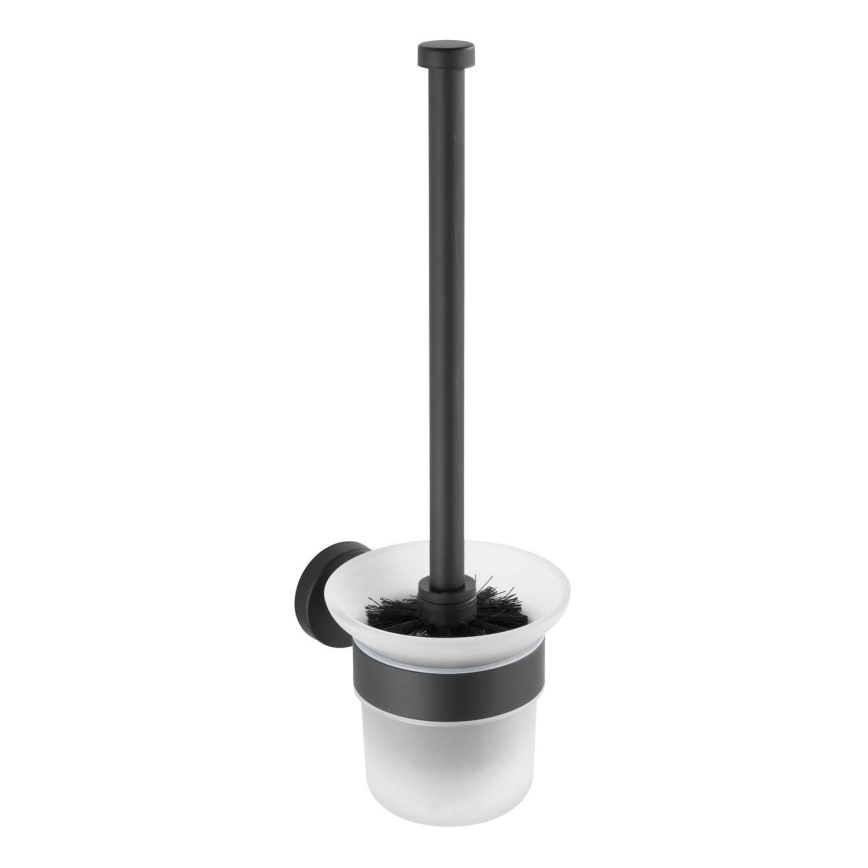 WENKO 24243100-WC tualetes birste BOSIO BLACK 10x35 cm nerūsējošais tērauds/sudraba/satīna