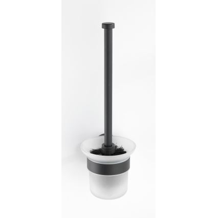 WENKO 24243100-WC tualetes birste BOSIO BLACK 10x35 cm nerūsējošais tērauds/sudraba/satīna