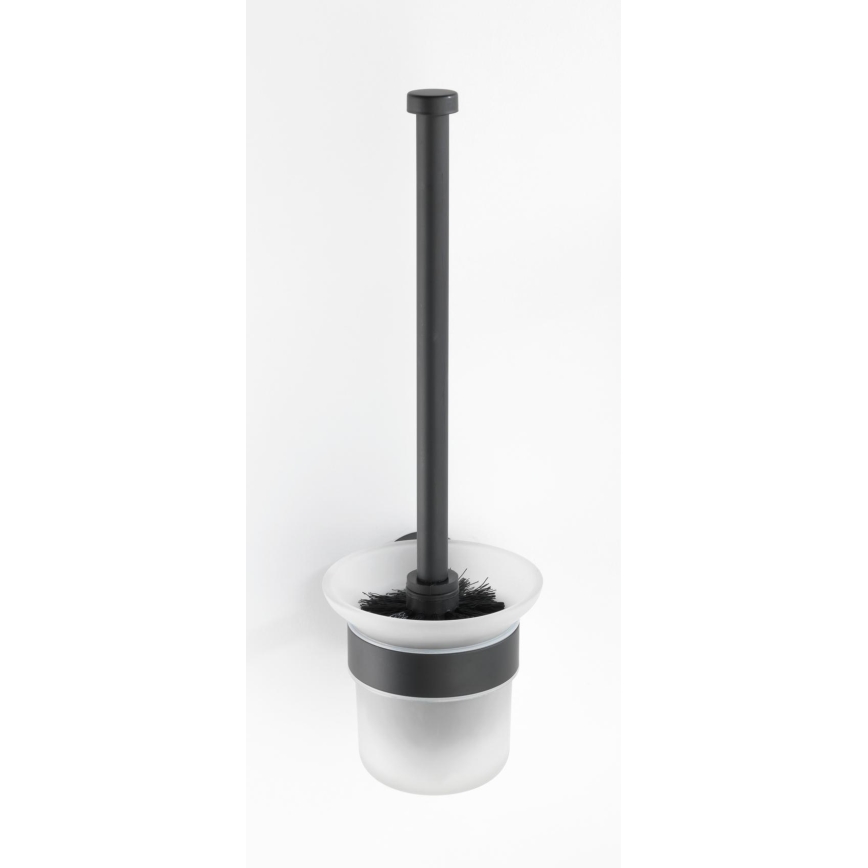 WENKO 24243100-WC tualetes birste BOSIO BLACK 10x35 cm nerūsējošais tērauds/sudraba/satīna