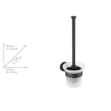 WENKO 24243100-WC tualetes birste BOSIO BLACK 10x35 cm nerūsējošais tērauds/sudraba/satīna