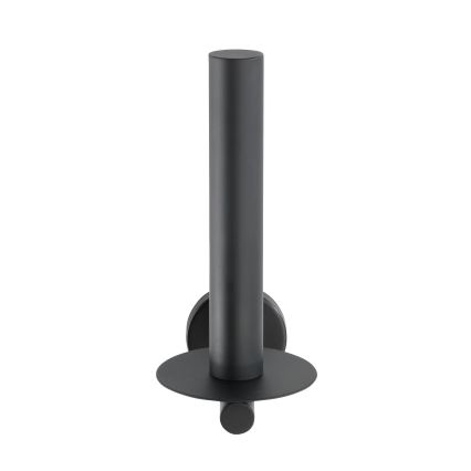 WENKO 24262100-Tualetes papīra turētājs BOSIO BLACK 8x18 cm nerūsējošais tērauds/sudraba