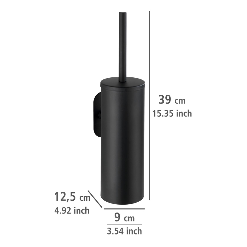 WENKO 24289100-WC tualetes birste TURBO-LOC OREA BLACK 9x39,5 cm no nerūsējošā tērauda/melna