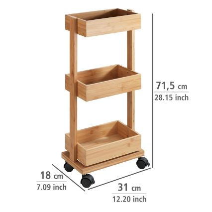 WENKO 24390100 - Plaukts TORTONA 18x71,5 cm brūns/melns