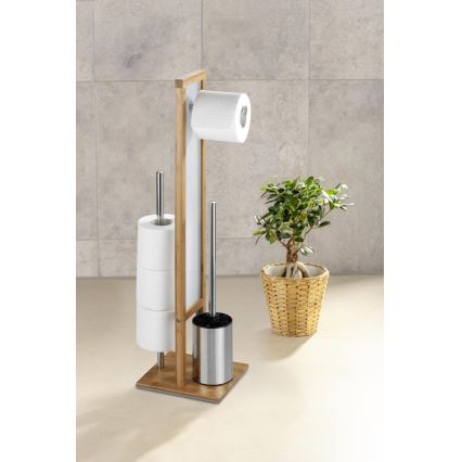 WENKO 24391100 - WC birste RIVALTA 18x70 cm brūna/balta/melna