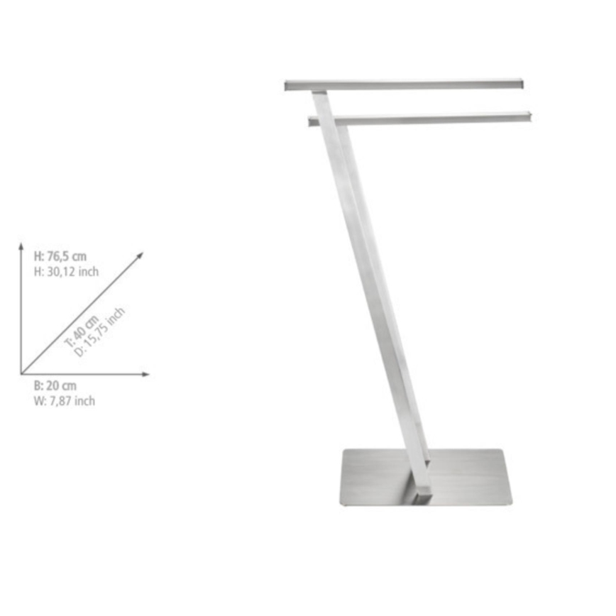WENKO 24397100 - Dvieļu turētājs LIRIO 20x76,5 cm nerūsējošā tērauda satīna apdare