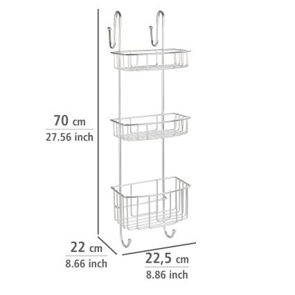 WENKO 24422100 - Plaukts OLESI 22,5x70 cm nerūsējošā tērauda/sudraba