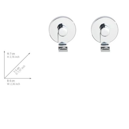 WENKO 24466100-Āķis VACUUM-LOC 6x7 cm spīdīgs hroms
