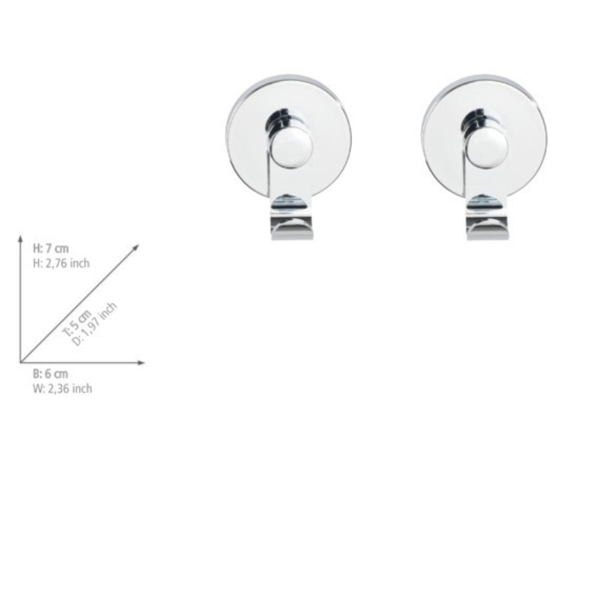 WENKO 24466100-Āķis VACUUM-LOC 6x7 cm spīdīgs hroms