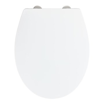 WENKO 24516100-WC tualetes sēdeklis, maksimālā slodze 300/350 KG, 37x44,5 cm, balts/sudraba