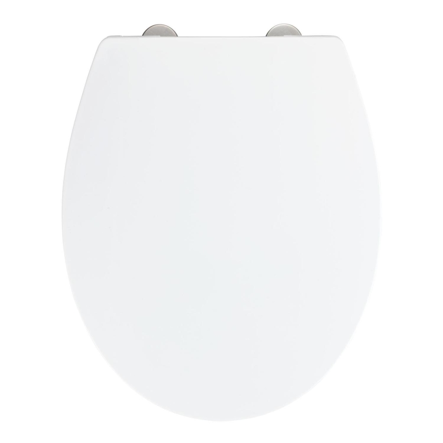 WENKO 24516100-WC tualetes sēdeklis, maksimālā slodze 300/350 KG, 37x44,5 cm, balts/sudraba