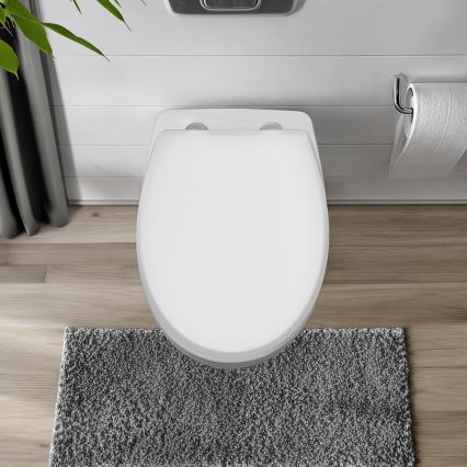 WENKO 24516100-WC tualetes sēdeklis, maksimālā slodze 300/350 KG, 37x44,5 cm, balts/sudraba
