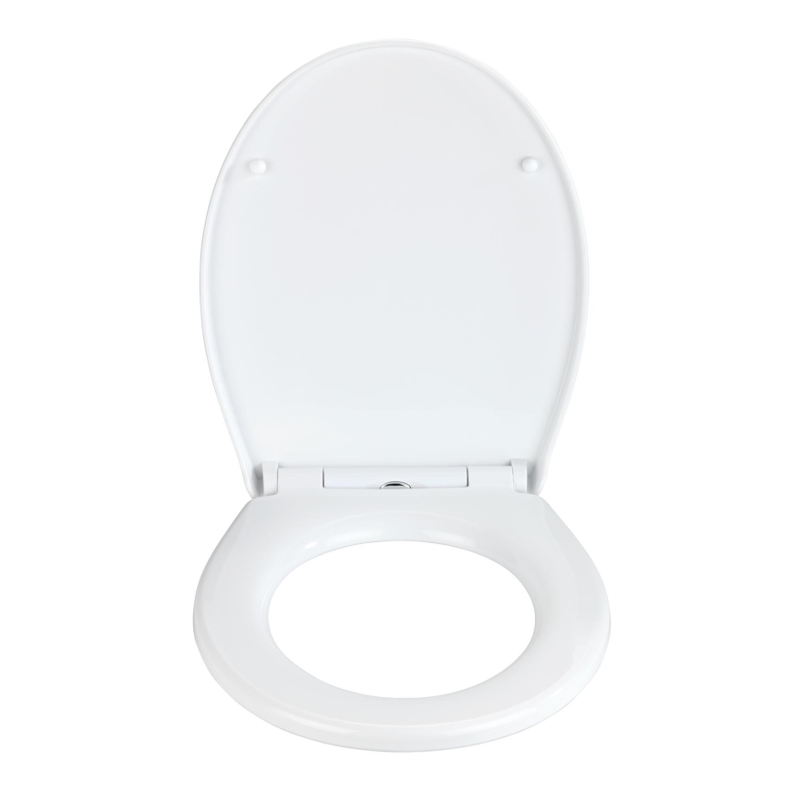 WENKO 24516100-WC tualetes sēdeklis, maksimālā slodze 300/350 KG, 37x44,5 cm, balts/sudraba
