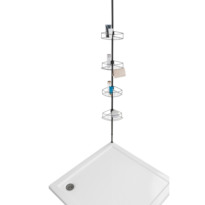 WENKO 24568100-Stūra plaukts DOLCEDO 31x230 cm nerūsējošā tērauda/melna