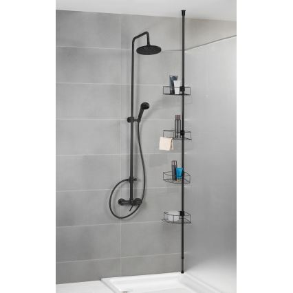 WENKO 24568100-Stūra plaukts DOLCEDO 31x230 cm nerūsējošā tērauda/melna