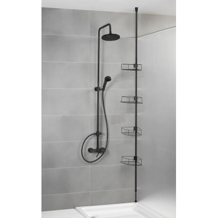 WENKO 24568100-Stūra plaukts DOLCEDO 31x230 cm nerūsējošā tērauda/melna