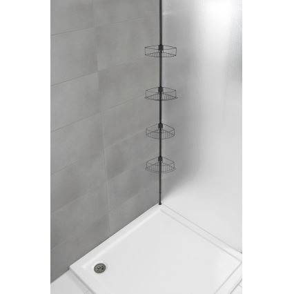 WENKO 24568100-Stūra plaukts DOLCEDO 31x230 cm nerūsējošā tērauda/melna