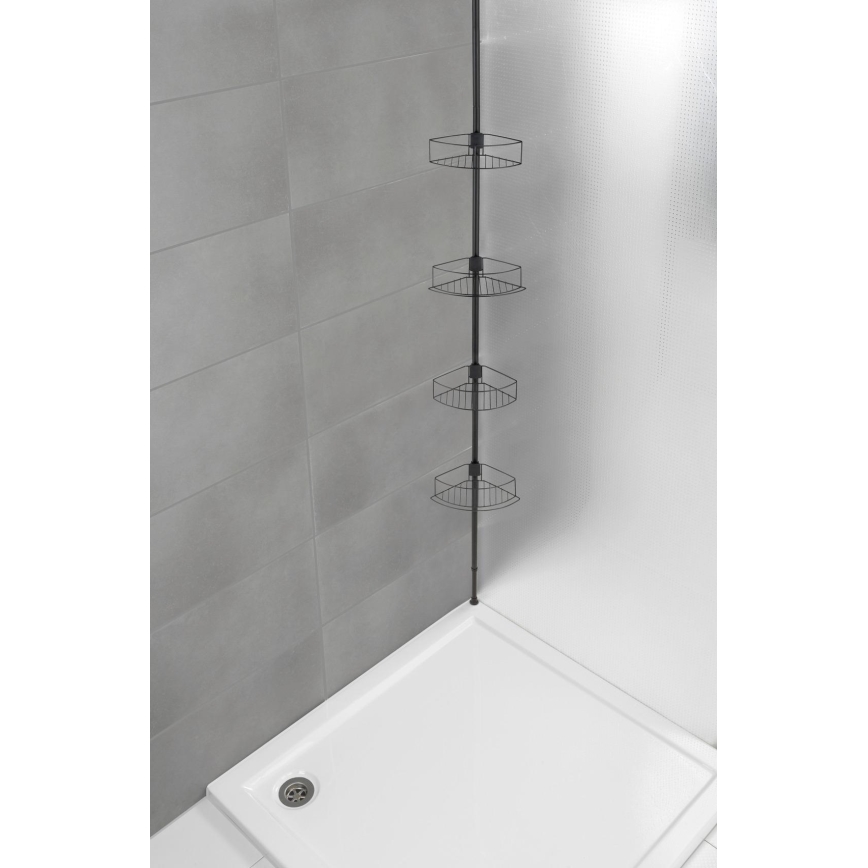 WENKO 24568100-Stūra plaukts DOLCEDO 31x230 cm nerūsējošā tērauda/melna