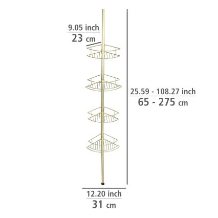 WENKO 24569100-Stūra plaukts DOLCEDO 31x275 cm zelta