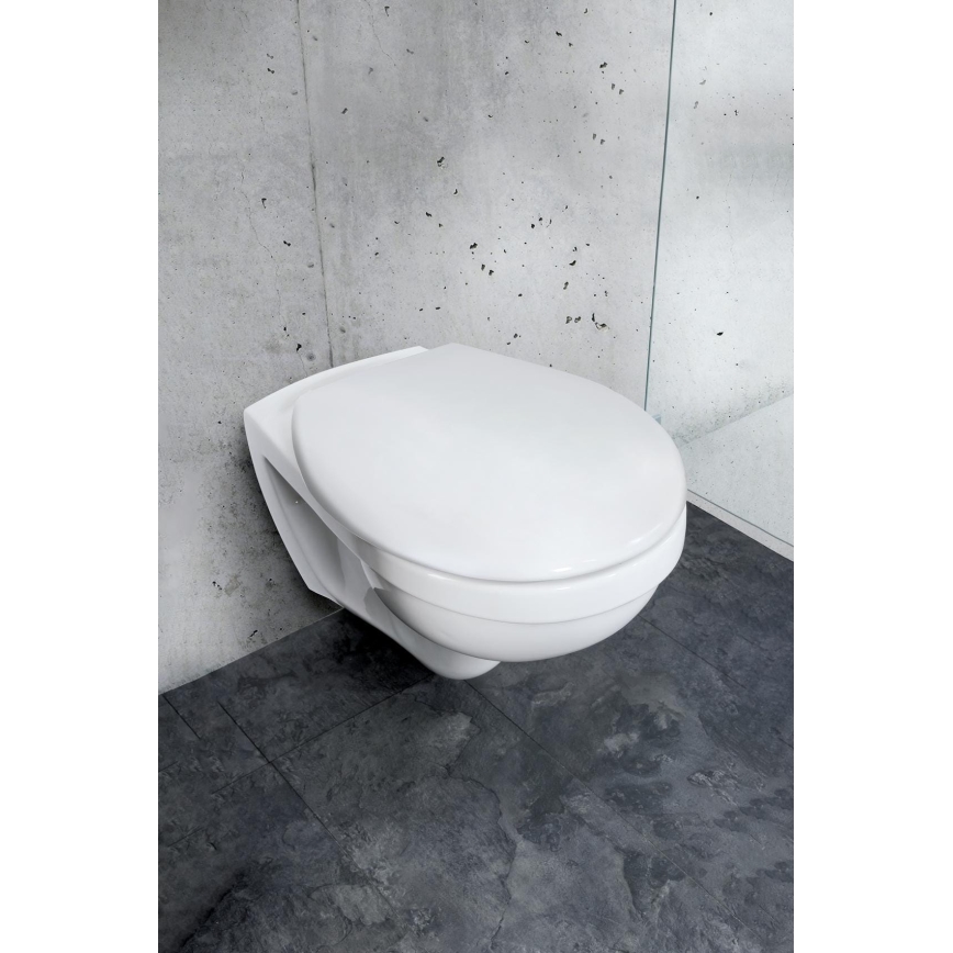 WENKO 24571100-WC tualetes sēdeklis VORNO NEO 46x37 cm balts/sudrabs