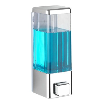 WENKO 24593100 - ISTRES šķidro ziepju dozators, 320 ml, spīdīgs hroms/caurspīdīgs