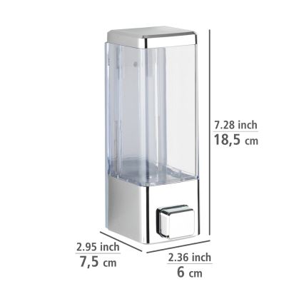 WENKO 24593100 - ISTRES šķidro ziepju dozators, 320 ml, spīdīgs hroms/caurspīdīgs