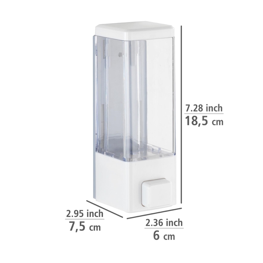 WENKO 24594100-Šķidro ziepju dozators ISTRES 320 ml balts/caurspīdīgs