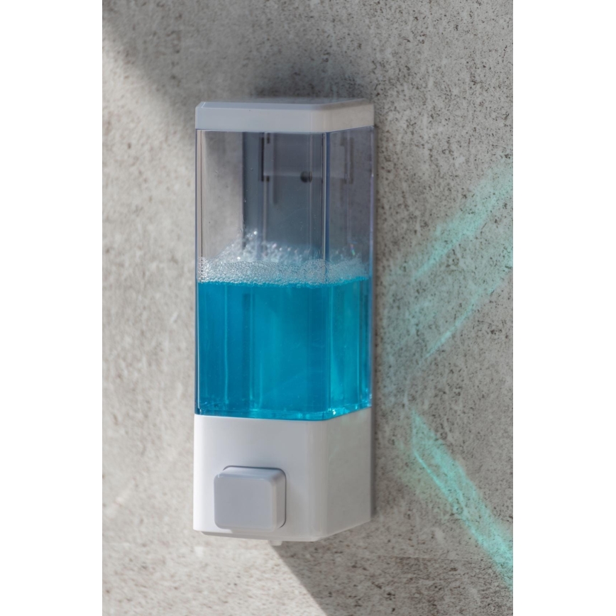 WENKO 24594100-Šķidro ziepju dozators ISTRES 320 ml balts/caurspīdīgs