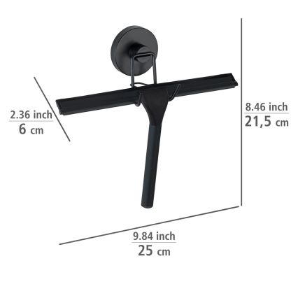 WENKO 24731100 - dušas gumijas tīrītājs VACUUM-LOC, apaļš, 24,5x25 cm, melns