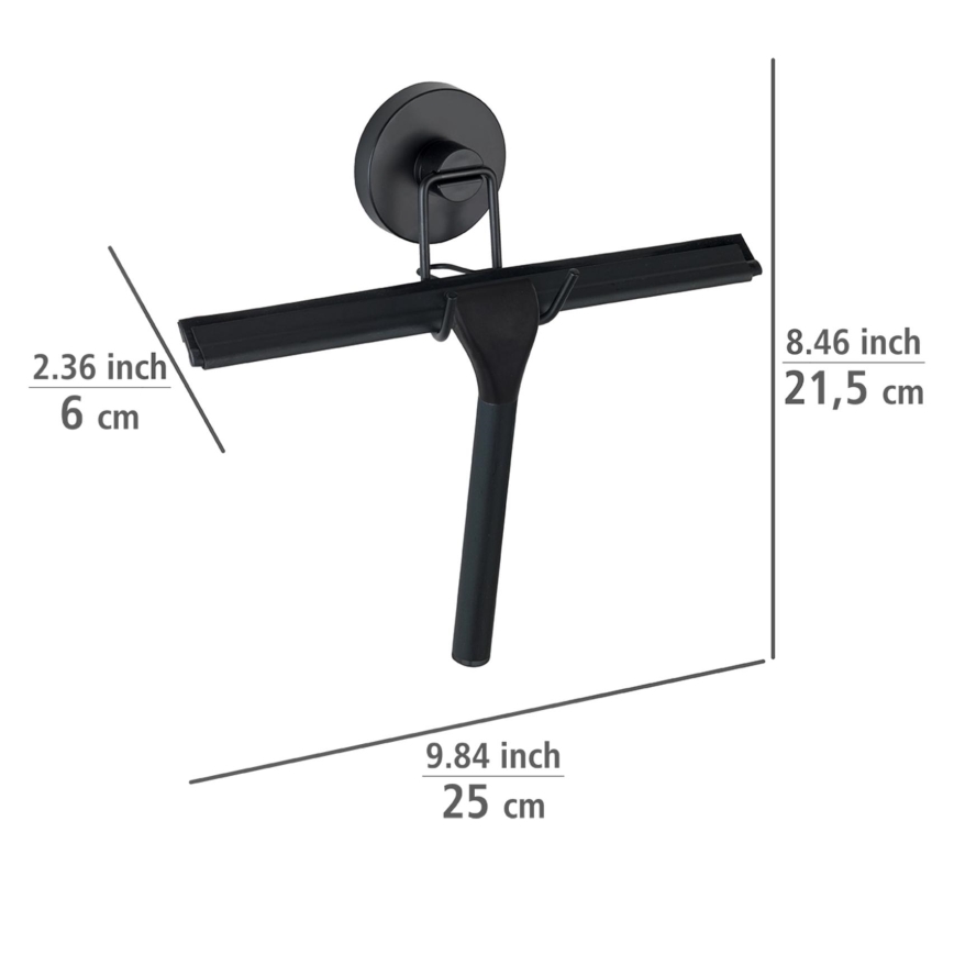 WENKO 24731100 - dušas gumijas tīrītājs VACUUM-LOC, apaļš, 24,5x25 cm, melns
