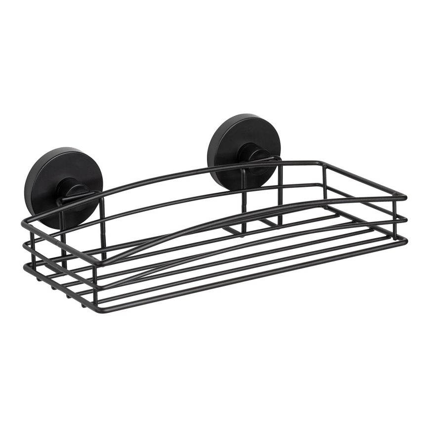 WENKO 24732100-Plaukts VACUUM-LOC apaļš melns 26x14 cm