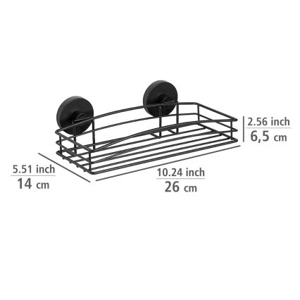 WENKO 24732100-Plaukts VACUUM-LOC apaļš melns 26x14 cm