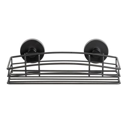 WENKO 24732100-Plaukts VACUUM-LOC apaļš melns 26x14 cm