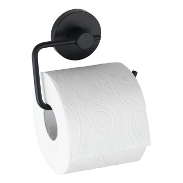 WENKO 24738100-Tualetes papīra turētājs VACUUM-LOC RUND SCHW 13,5x10,5 cm melns