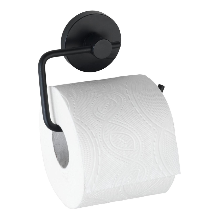 WENKO 24738100-Tualetes papīra turētājs VACUUM-LOC RUND SCHW 13,5x10,5 cm melns
