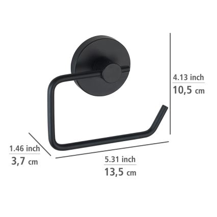 WENKO 24738100-Tualetes papīra turētājs VACUUM-LOC RUND SCHW 13,5x10,5 cm melns