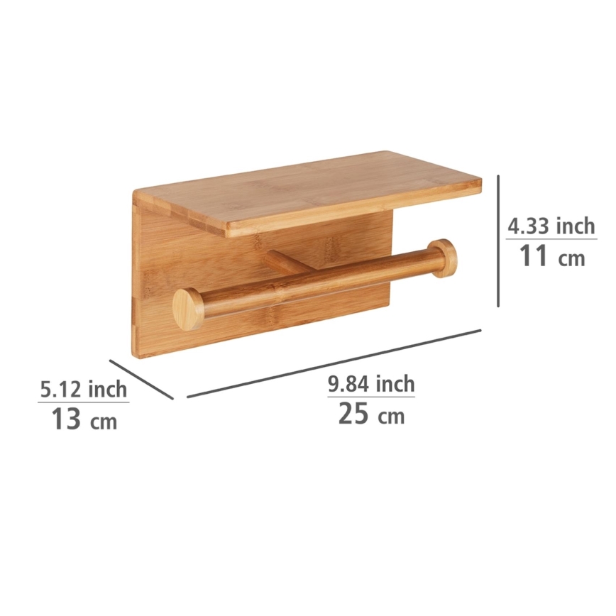 WENKO 24745100 - Tualetes papīra turētājs BAMBUSA 25x13 cm brūns
