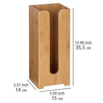 WENKO 24749100 - Tualetes papīra turētājs BAMBUSA 15x35,5 cm brūns
