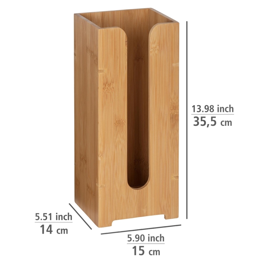 WENKO 24749100 - Tualetes papīra turētājs BAMBUSA 15x35,5 cm brūns