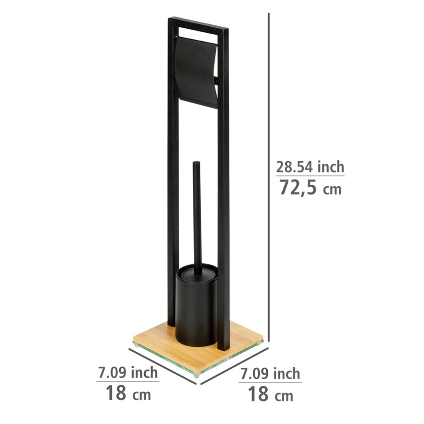 WENKO 24751100 - WC komplekts BAMBUSA 18x72,5 cm melns/brūns