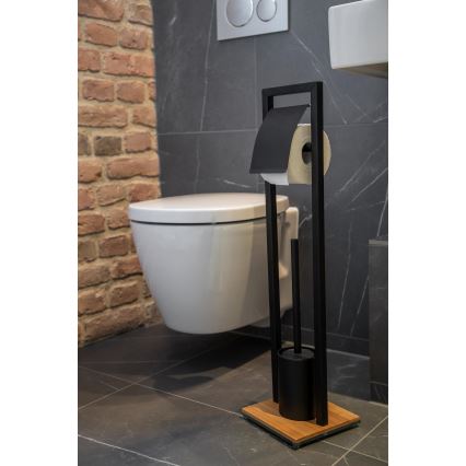 WENKO 24751100 - WC komplekts BAMBUSA 18x72,5 cm melns/brūns