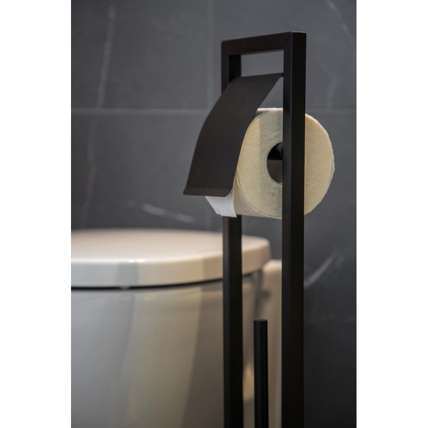 WENKO 24751100 - WC komplekts BAMBUSA 18x72,5 cm melns/brūns