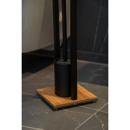 WENKO 24751100 - WC komplekts BAMBUSA 18x72,5 cm melns/brūns