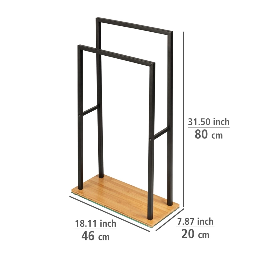 WENKO 24752100 - Dvieļu turētājs BAMBUSA 46x80 cm melns/brūns