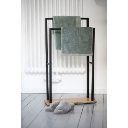 WENKO 24752100 - Dvieļu turētājs BAMBUSA 46x80 cm melns/brūns