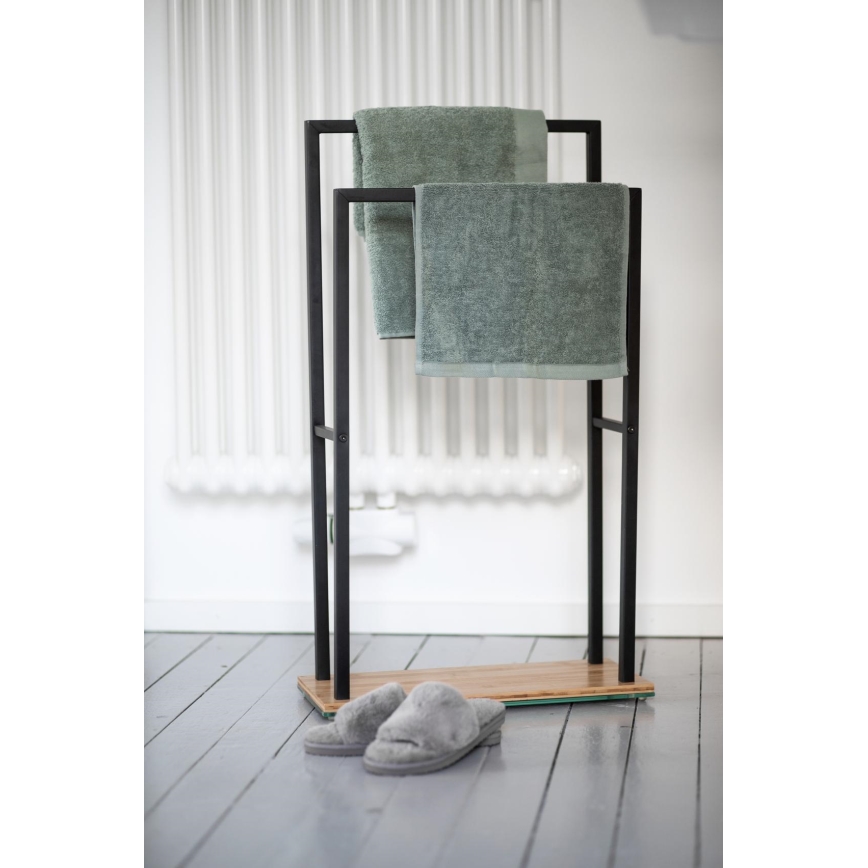 WENKO 24752100 - Dvieļu turētājs BAMBUSA 46x80 cm melns/brūns