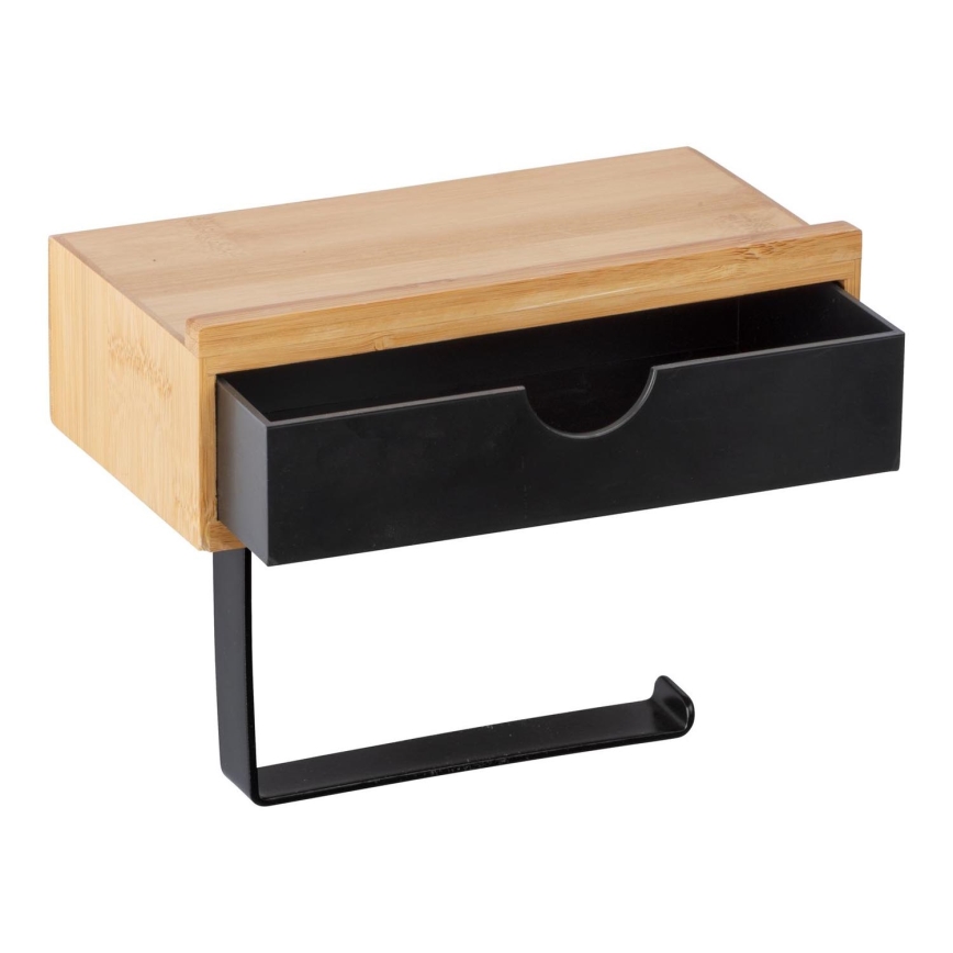 WENKO 24754100 - Tualetes papīra turētājs BAMBUSA 18,5x14 cm brūns/melns