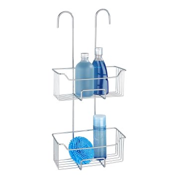 WENKO 24758100 - Dušas plaukts MILO 25 x 55 cm, sudraba/caurspīdīgs