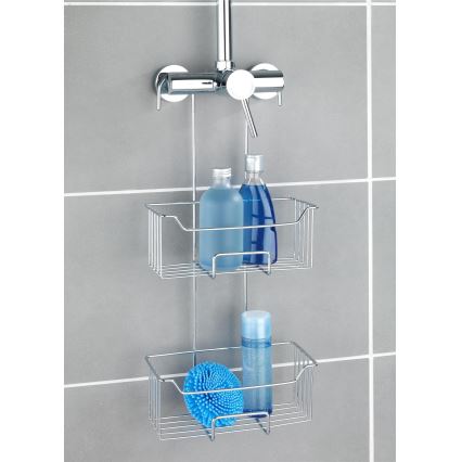 WENKO 24758100 - Dušas plaukts MILO 25 x 55 cm, sudraba/caurspīdīgs