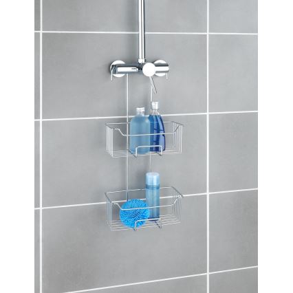 WENKO 24758100 - Dušas plaukts MILO 25 x 55 cm, sudraba/caurspīdīgs